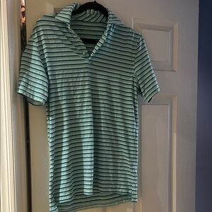 Striped Polo Shirt in Blue and Black